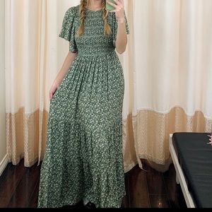 Boutique Green Floral Maxi Dress